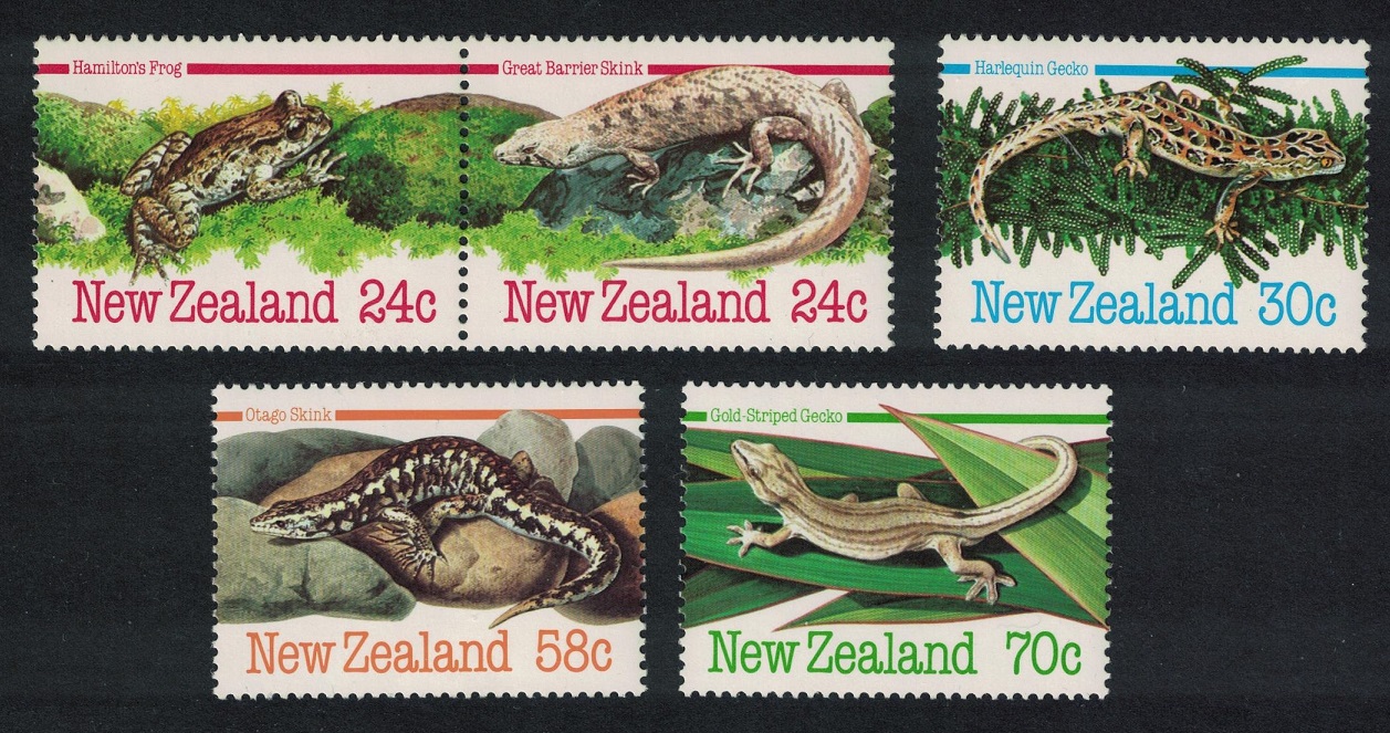 New Zealand Amphibians and Reptiles 5v 1984 MNH SG#1340-1344