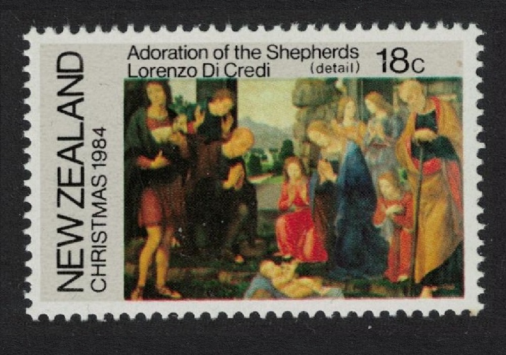 New Zealand &#39;Adoration of the Shepherds&#39; Painting by di Credi 1984 MNH SG#1349