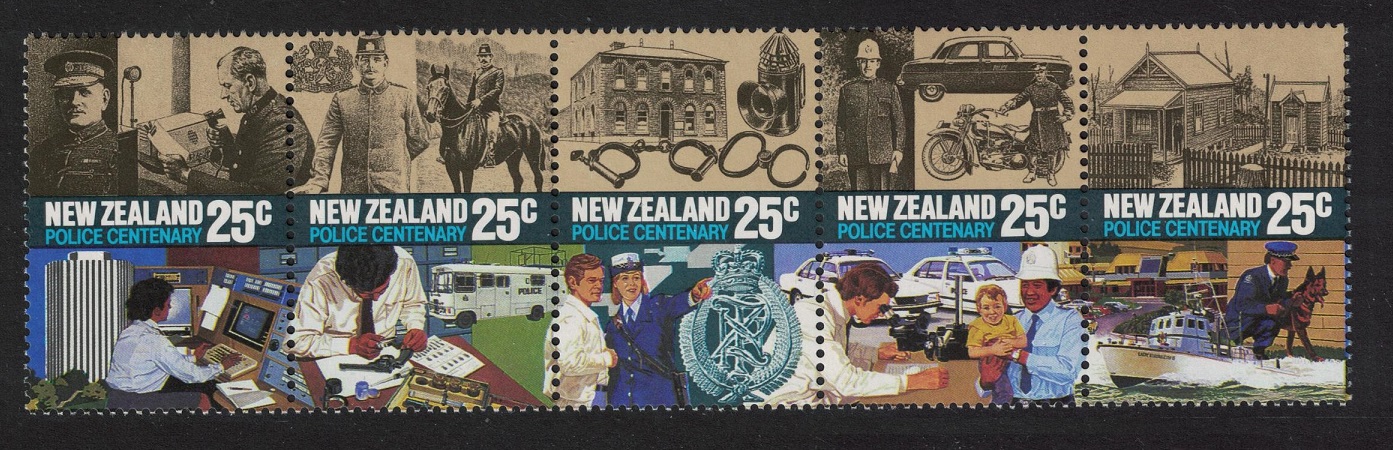 New Zealand Centenary of Police 5v Strip 1986 MNH SG#1384-1388