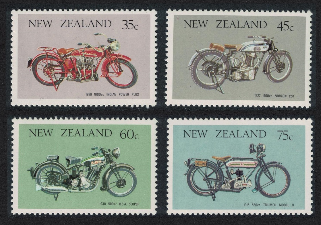 New Zealand Vintage Motorcycles 4v 1986 MNH SG#1389-1392