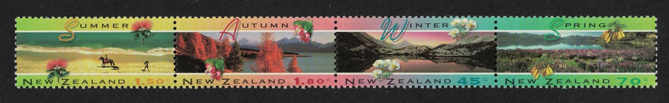 New Zealand Flowers Lakes Mountains The Four Seasons 4v Strip 1994 MNH SG#1793-1796