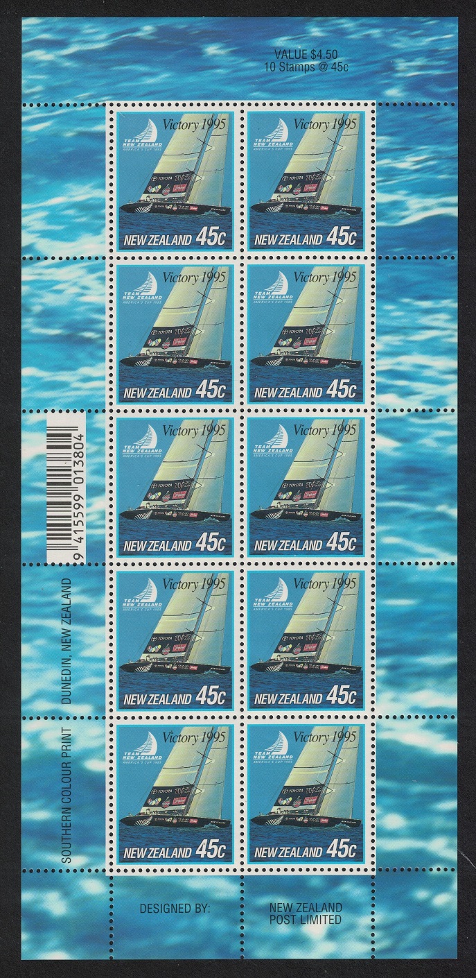 New Zealand Victory in 1995 America&#39;s Cup Sheetlet 1995 MNH SG#1883