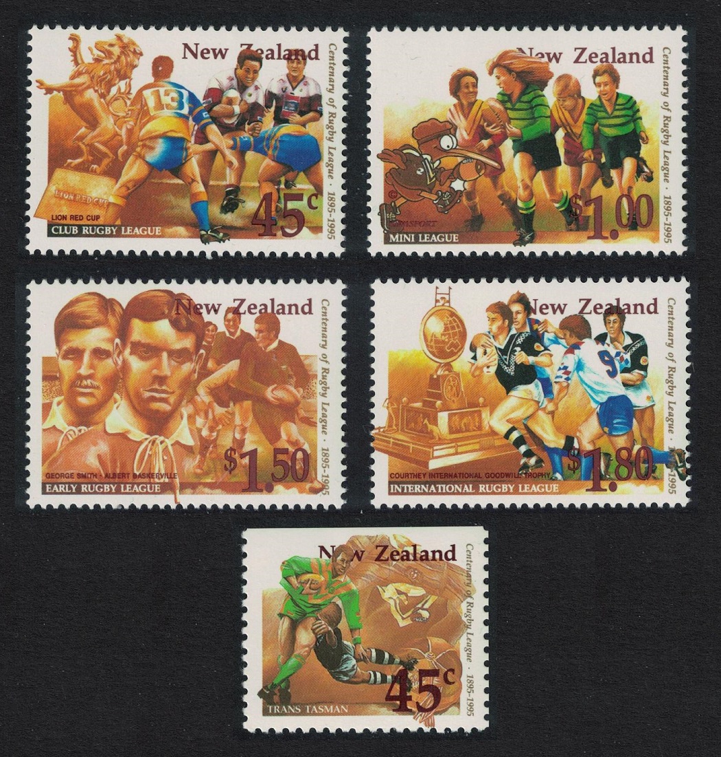 New Zealand Centenary of Rugby League 5v 1995 MNH SG#1888-1892