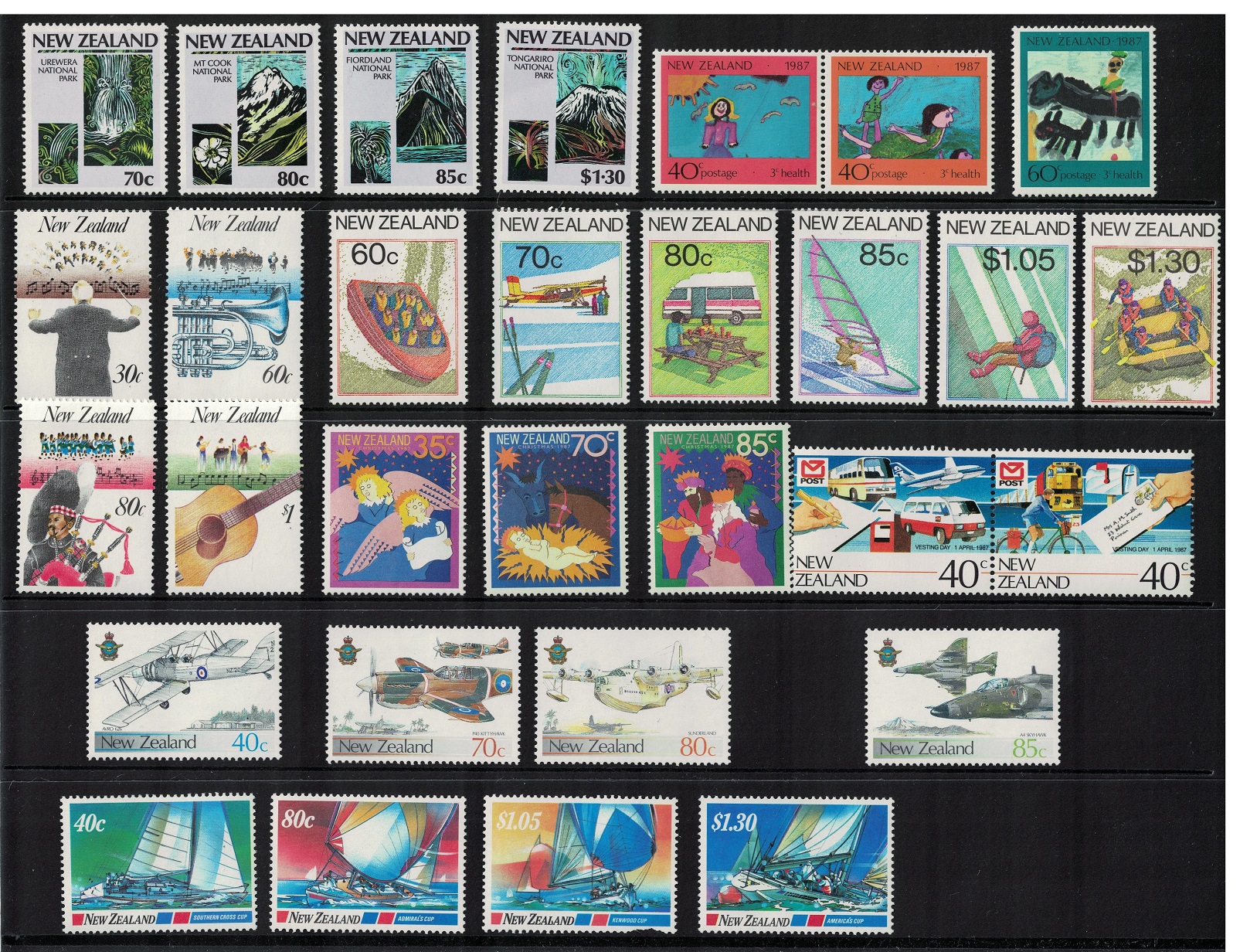 New Zealand Year Pack 8 sets 1987 MNH SG#1411-1443