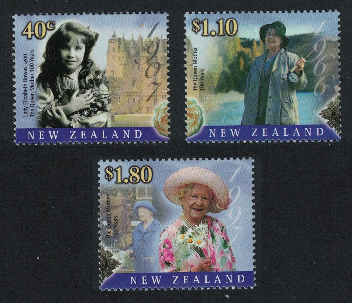 New Zealand Queen Elizabeth the Queen Mother&#39;s 100th Birthday 2000 MNH SG#2343-2345