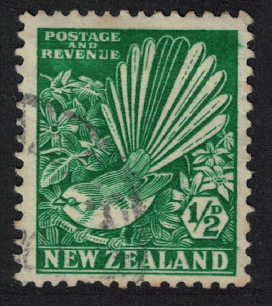 New Zealand Collared Grey Fantail Bird T1 1935 Canc SG#577