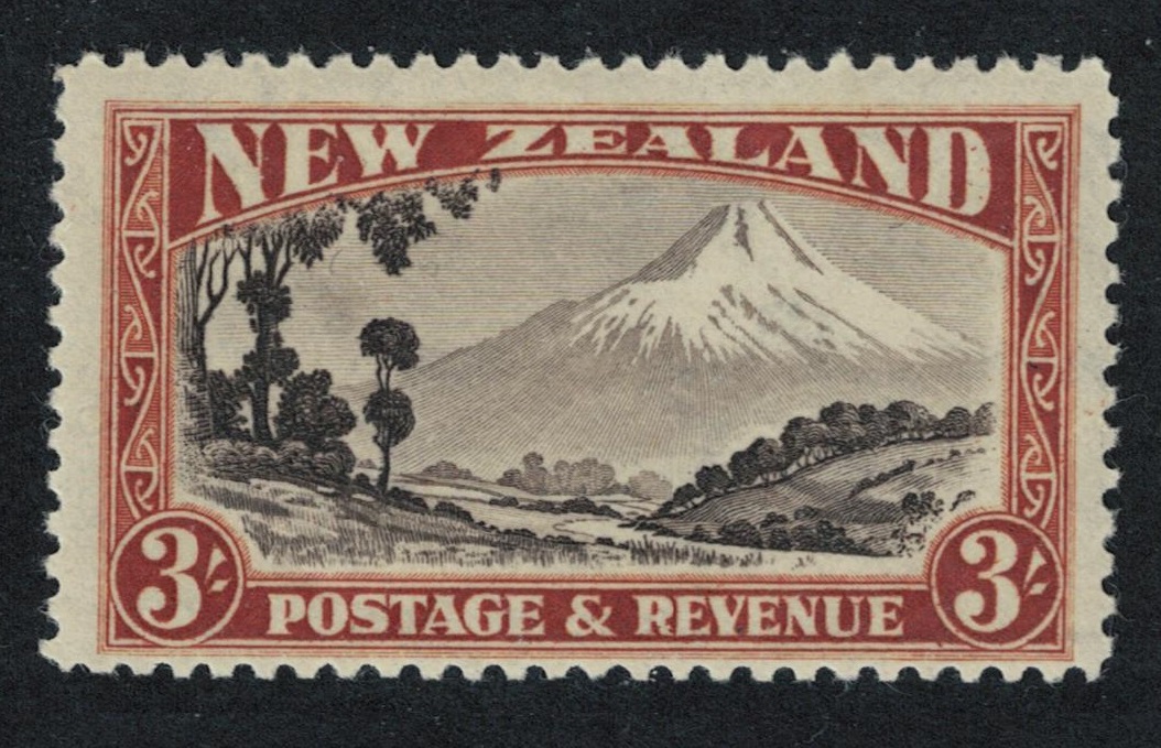 New Zealand Mount Egmont 3Sh perf 12½ RAR 1941 MNH SG#590b