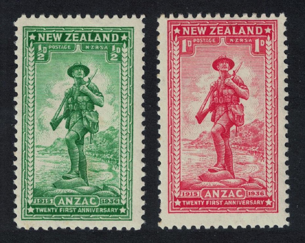 New Zealand Anzac Landing at Gallipoli 2v 1936 MH SG#591-592