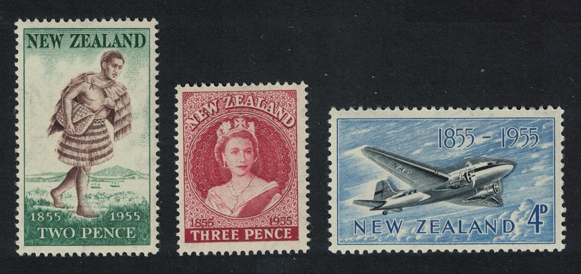 New Zealand Douglas DC-3 airliner Maori Mail-carrier Queen 3v 1955 MNH SG#739-741