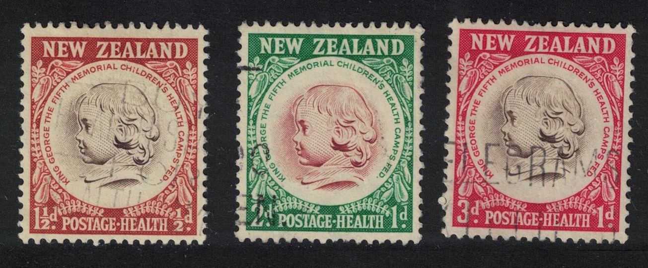 New Zealand Health Camps Federation Emblem 3v 1955 Canc SG#742-744