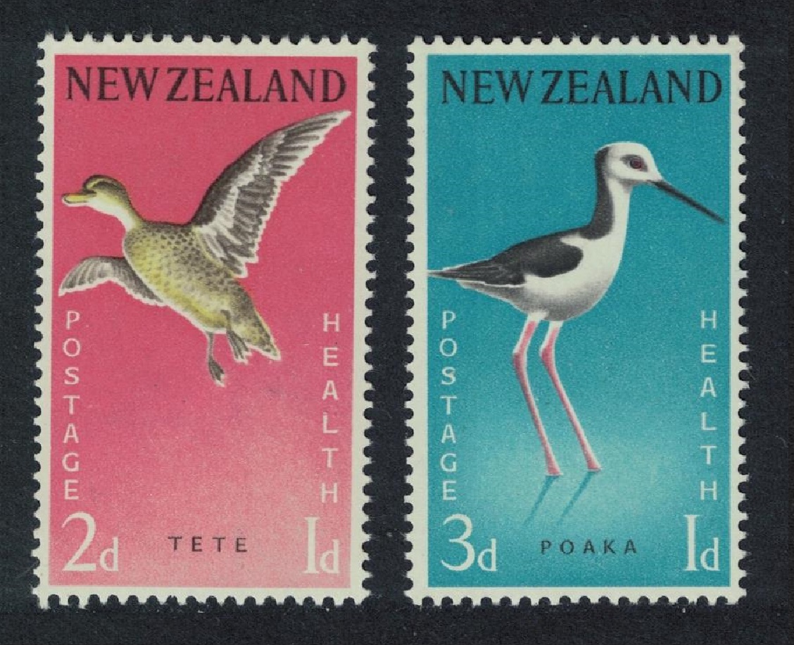 New Zealand Teal Stilt Birds 2v 1959 MNH SG#776-777 MI#386-387