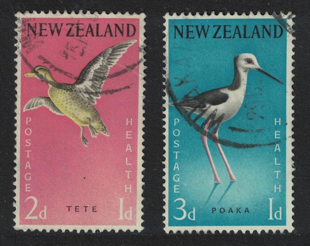 New Zealand Teal Stilt Birds 2v 1959 Canc SG#776-777 MI#386-387