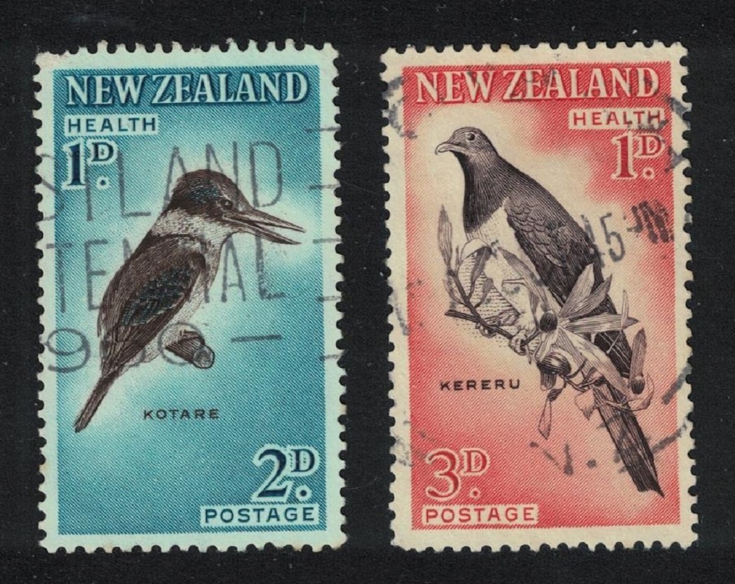 New Zealand Sacred Kingfisher Pigeon Birds 2v 1960 Canc SG#803-804 MI#413-414