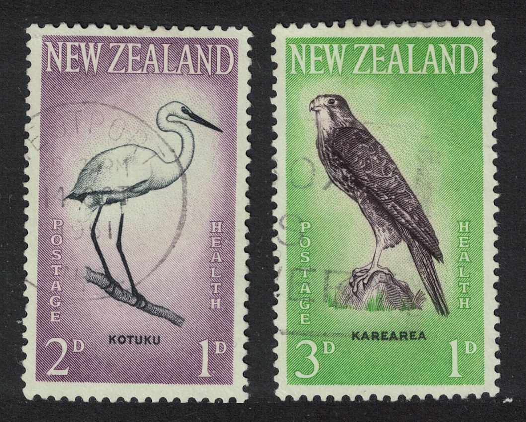 New Zealand Egret Falcon Birds 2v 1961 Canc SG#806-807 MI#416-417