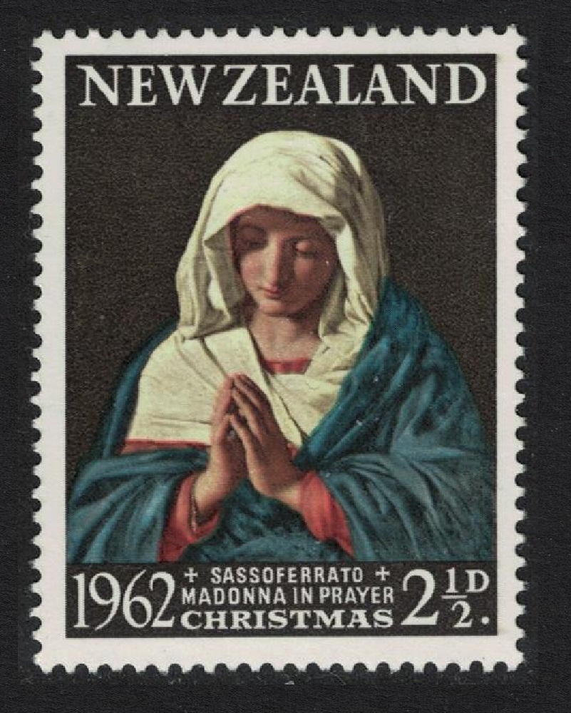 New Zealand &#39;Madonna in Prayer&#39; by Sassoferrato Christmas 1962 MH SG#814