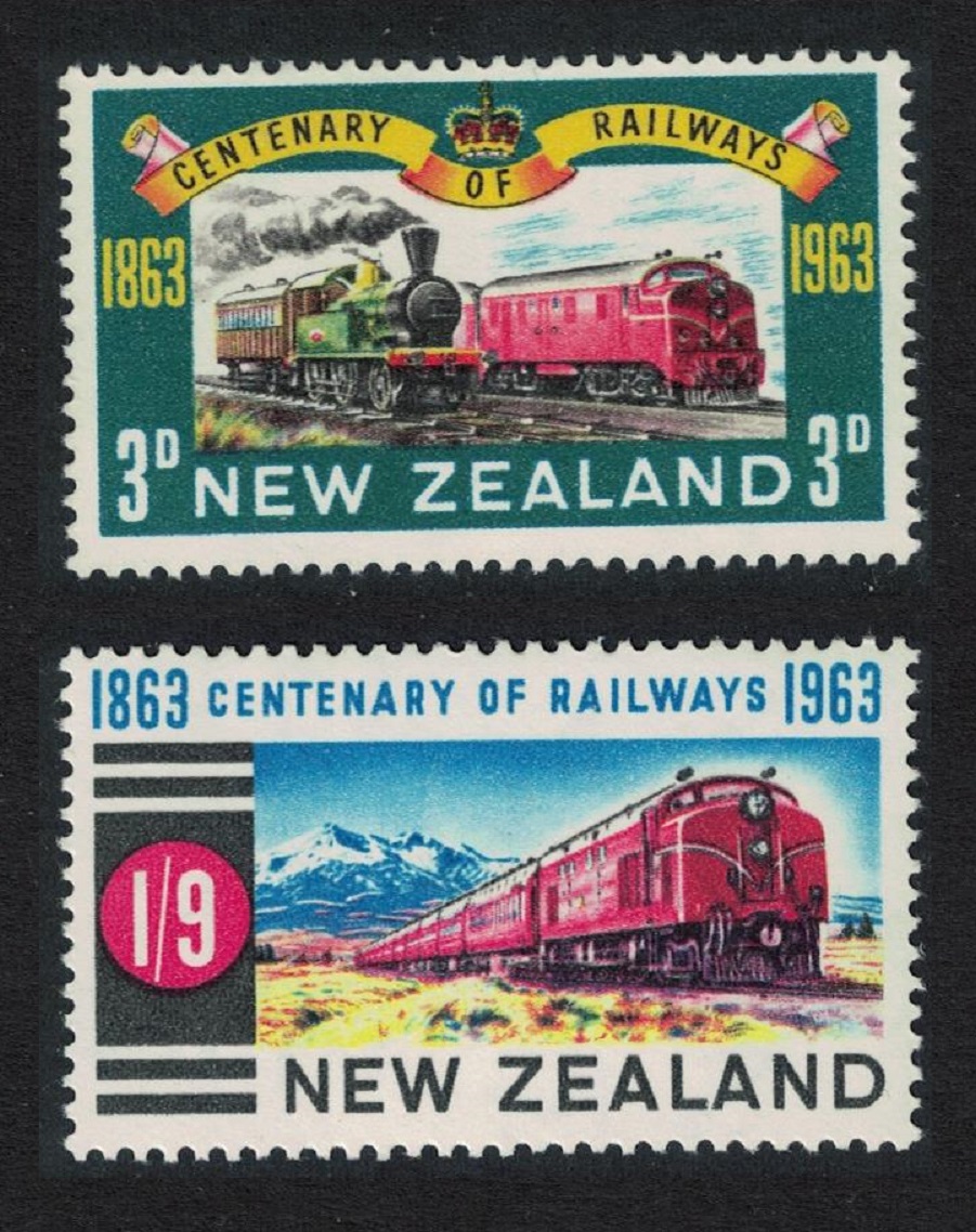 New Zealand Centenary of New Zealand Railway 2v 1963 MNH SG#818-819