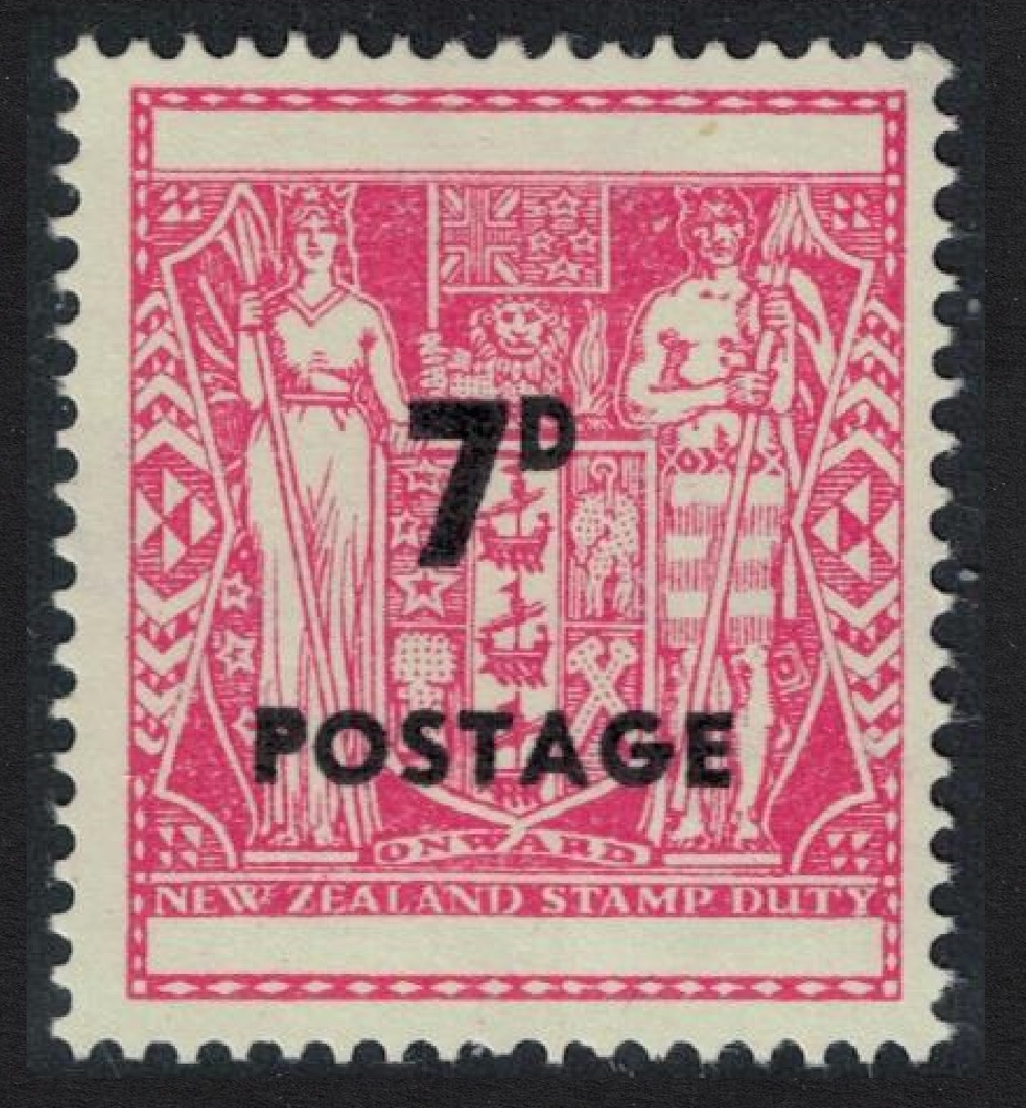 New Zealand Surch &#39;7D POSTAGE&#39; 1964 MNH SG#825