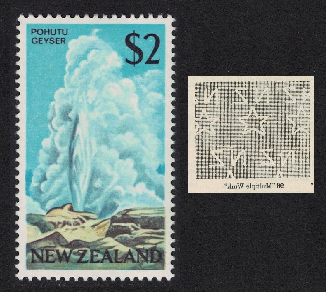 New Zealand Pohutu Geyser $2 Wmk Upright RAR 1968 MNH SG#879