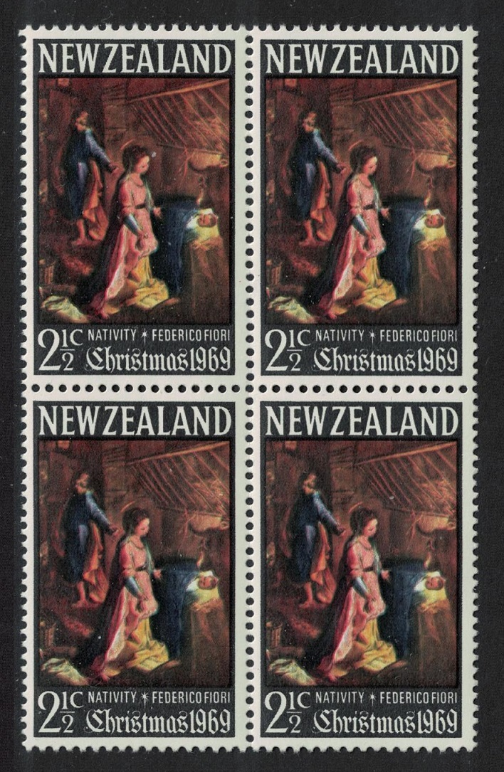 New Zealand Christmas Block of 4 1969 MNH SG#905