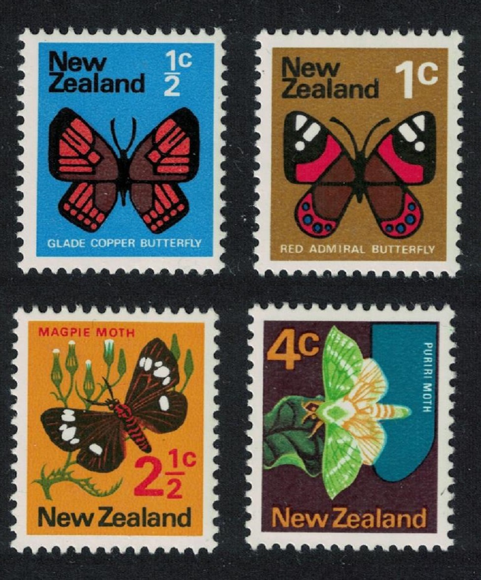 New Zealand Butterflies Moths 4v 1970 MNH SG#914=917