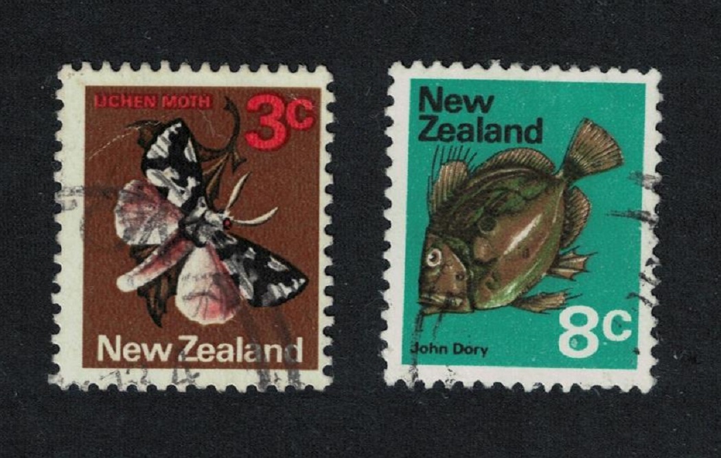 New Zealand Fish Moth Fauna 2v 1970 Canc SG#915-920