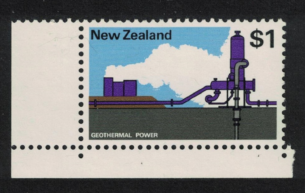 New Zealand Geothermal power $1 Corner 1971 MNH SG#933