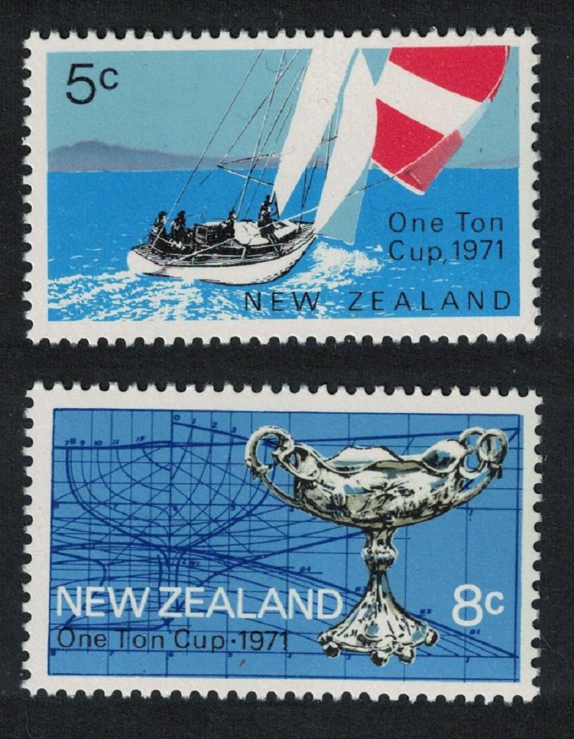 New Zealand Sailing One Ton Cup Racing Trophy 2v 1971 MNH SG#950-951