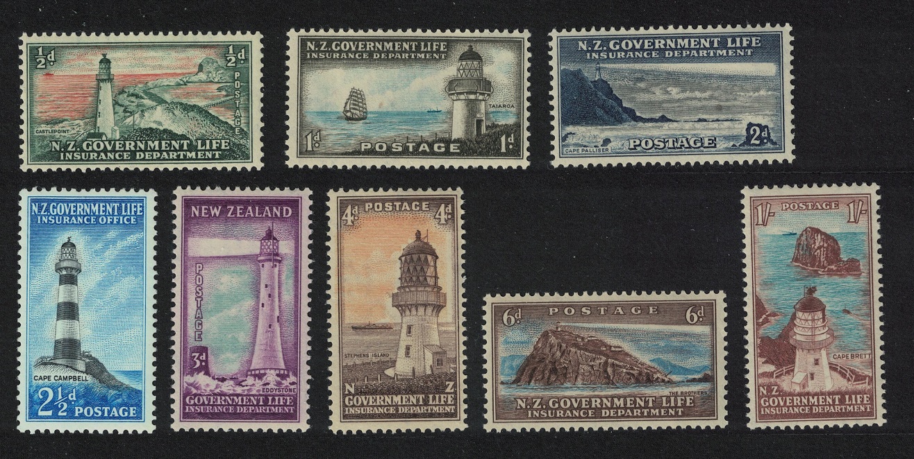 New Zealand Lighthouses 8v 1947 MNH SG#L42-L49