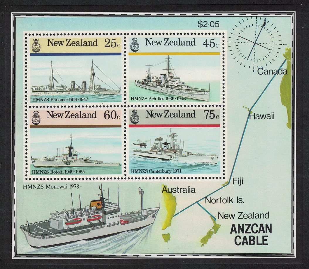 New Zealand Naval History MS 1985 MNH SG#MS1383