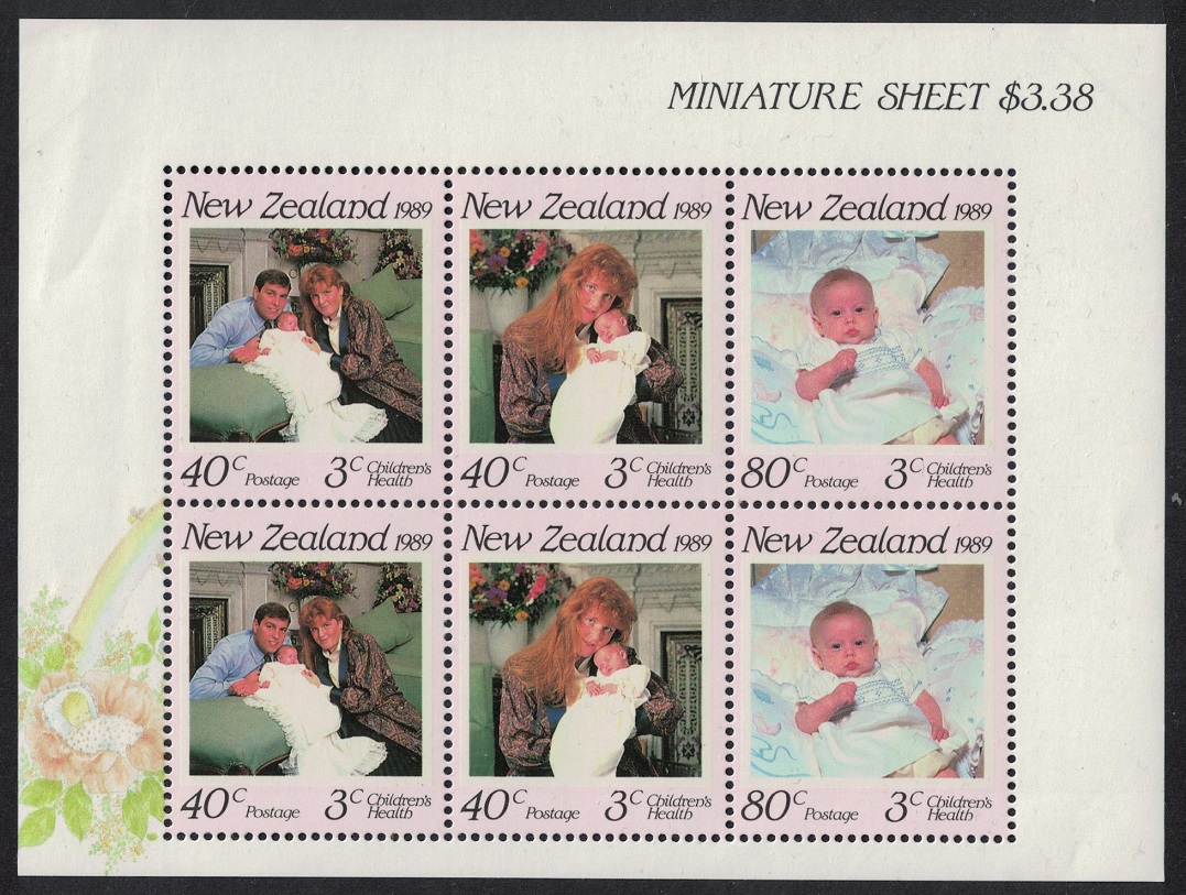 New Zealand Duke and Duchess of York with Princess Beatrice MS 1989 MNH SG#MS1519