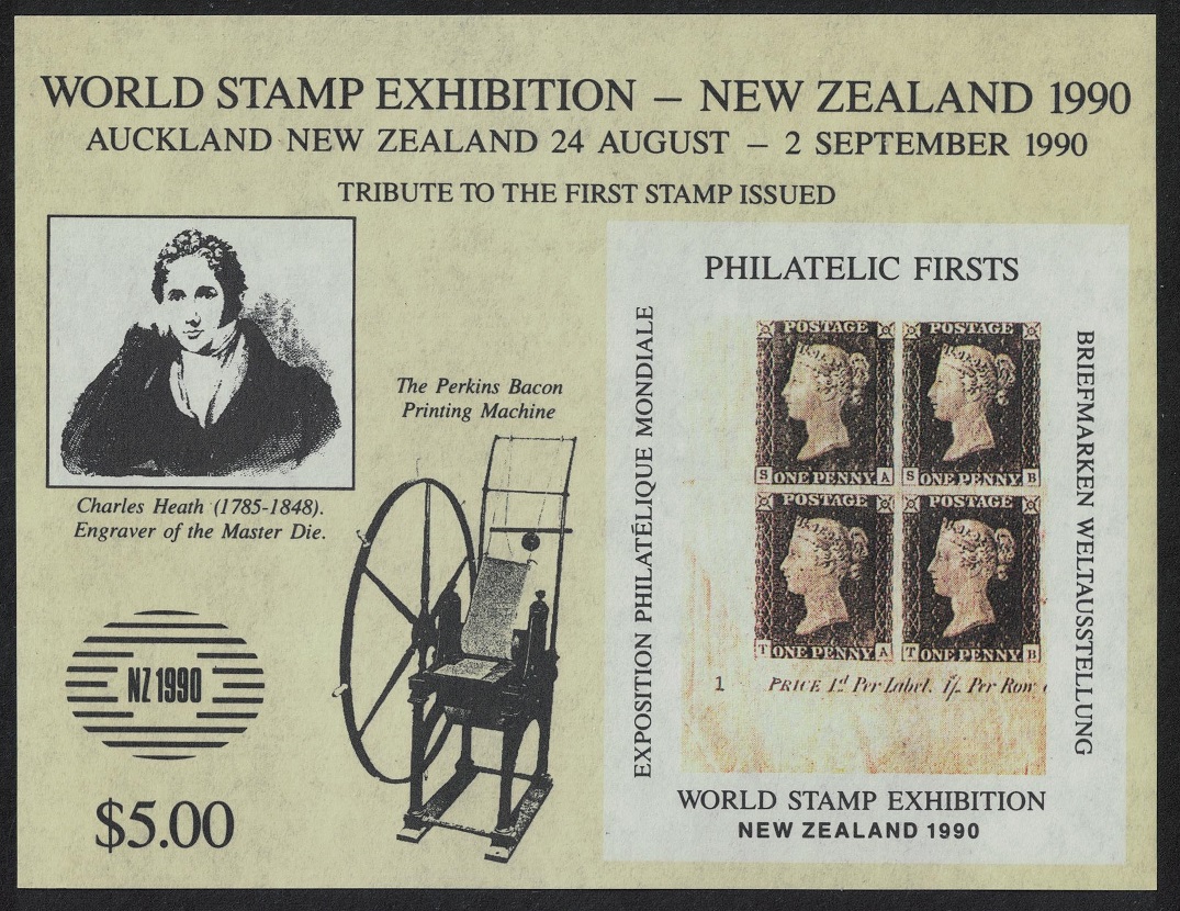 New Zealand World Stamp Exhibition Cinderella MS 1990 MNH