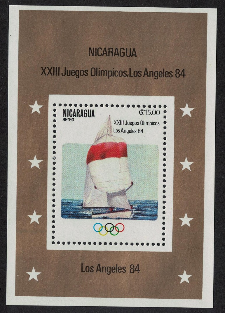 Nicaragua Sailing Olympic Games Los Angeles MS 1983 MNH SG#MS2440