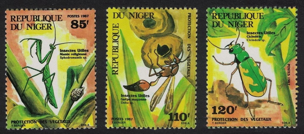 Niger Useful Insects 3v 1987 MNH SG#1105-1107