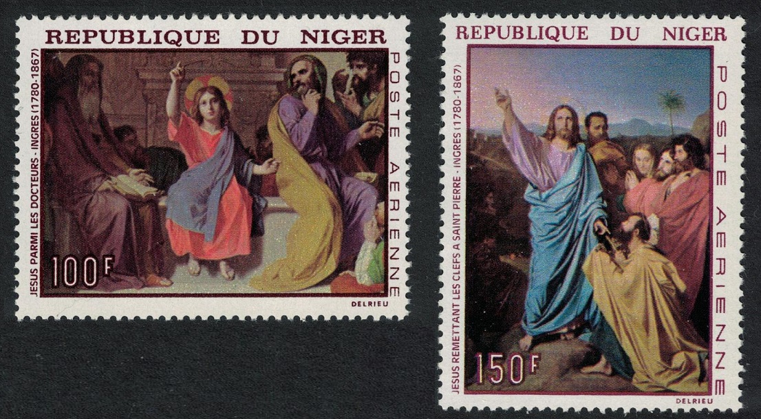 Niger Jesus Christ Paintings by Ingres 2v 1967 MNH SG#271-272