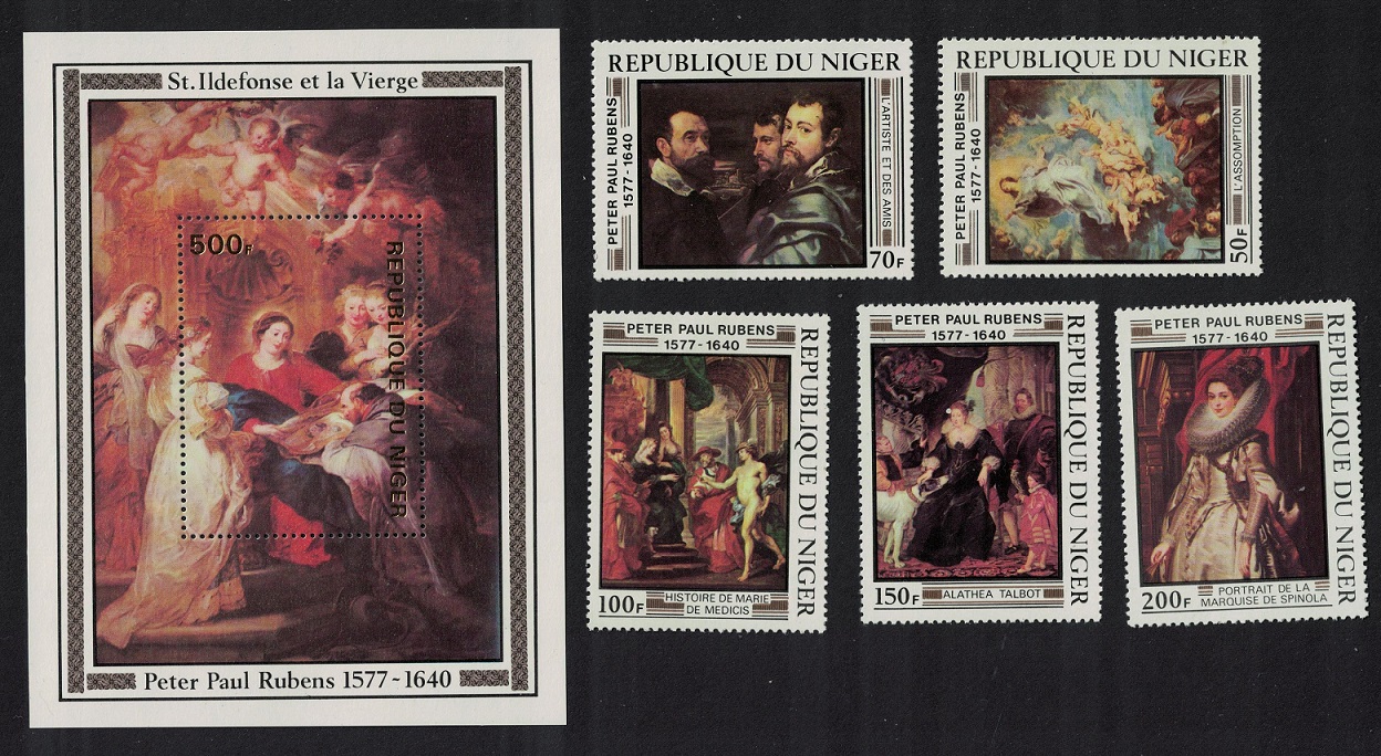 Niger Paintings Peter Paul Rubens 5v+MS 1978 MNH SG#708-MS713 MI#607-611+Block 19