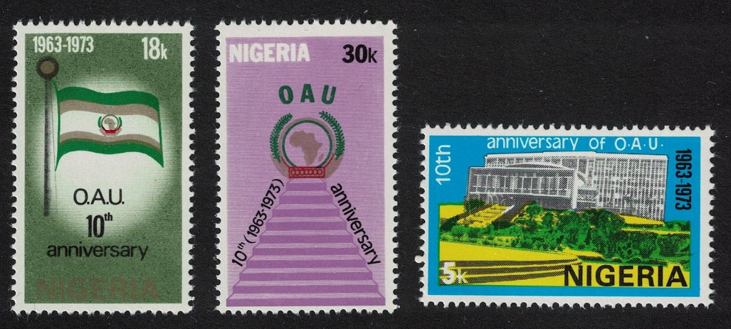 Nigeria Tenth Anniversary of OAU 1973 MNH SG#311-313