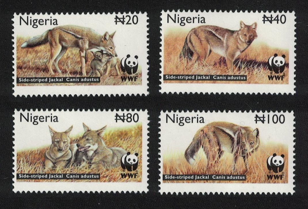 Nigeria WWF Side-striped Jackal 4v 2003 MNH SG#809-812 MI#762-765 Sc#759-762