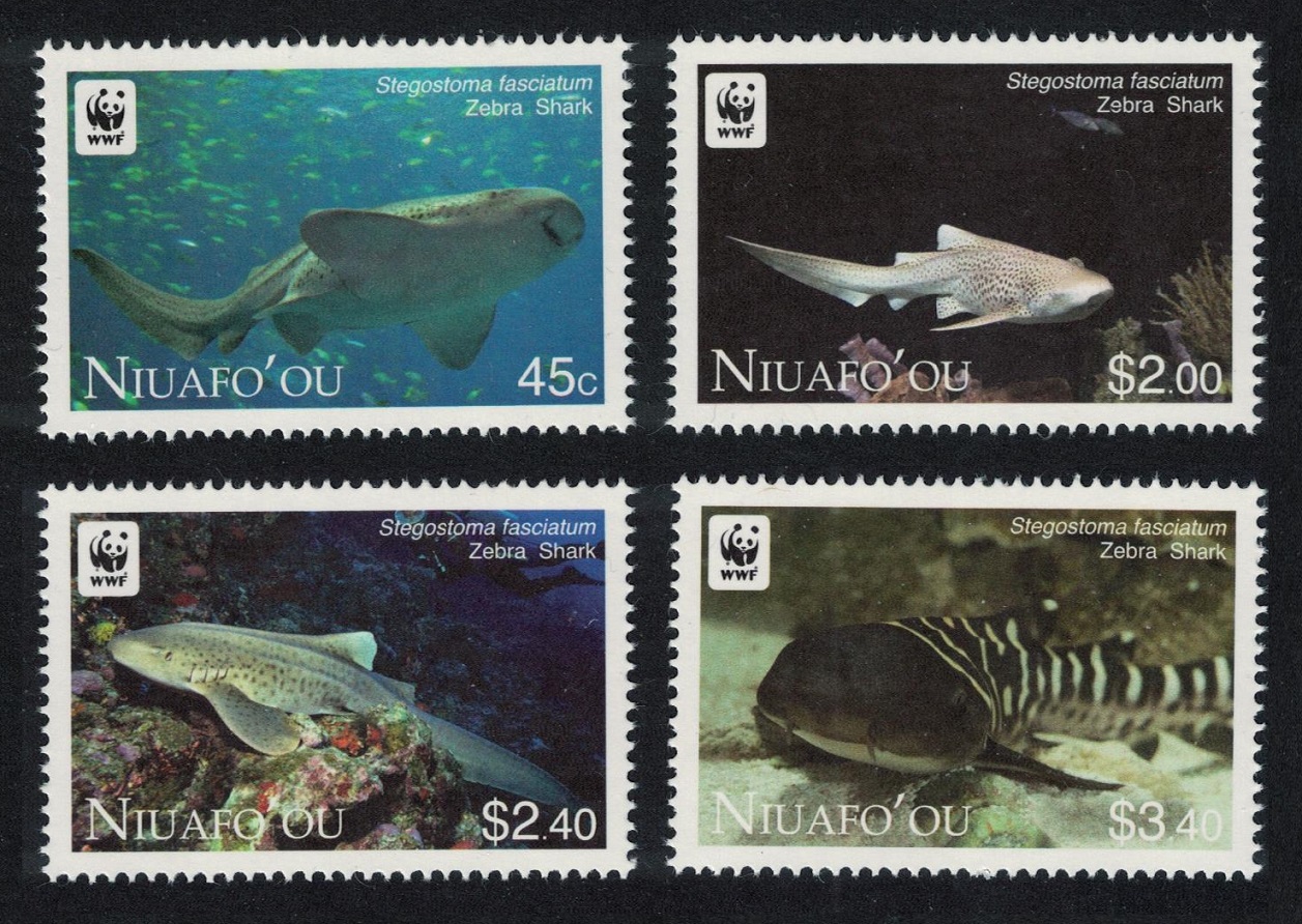 NiuafoOu WWF Zebra Shark 4v 2012 MNH SG#348-351