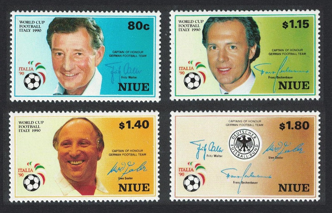 Niue World Cup Football 4v 1990 MNH SG#689-692 Sc#578-581