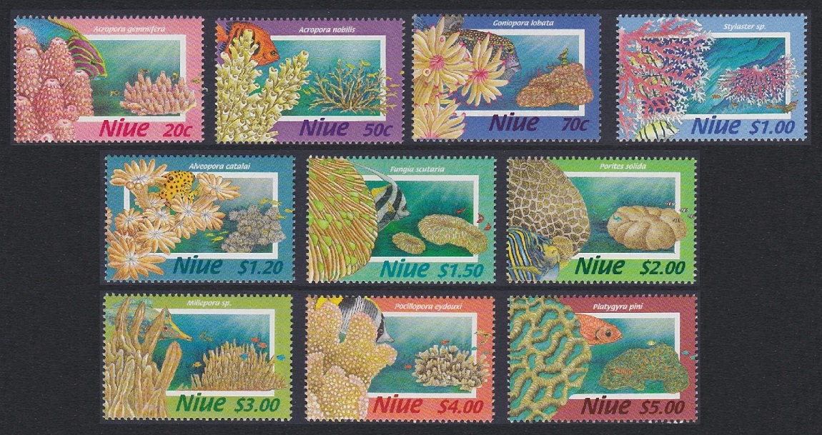 Niue Corals 10v 1996 MNH SG#807-816