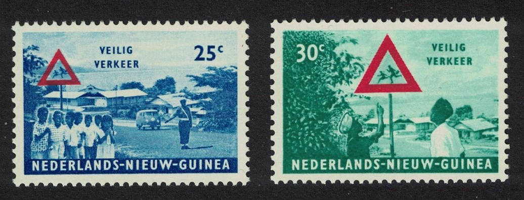 Netherlands New Guinea Road Safety Campaign 2v 1962 MNH SG#79-80