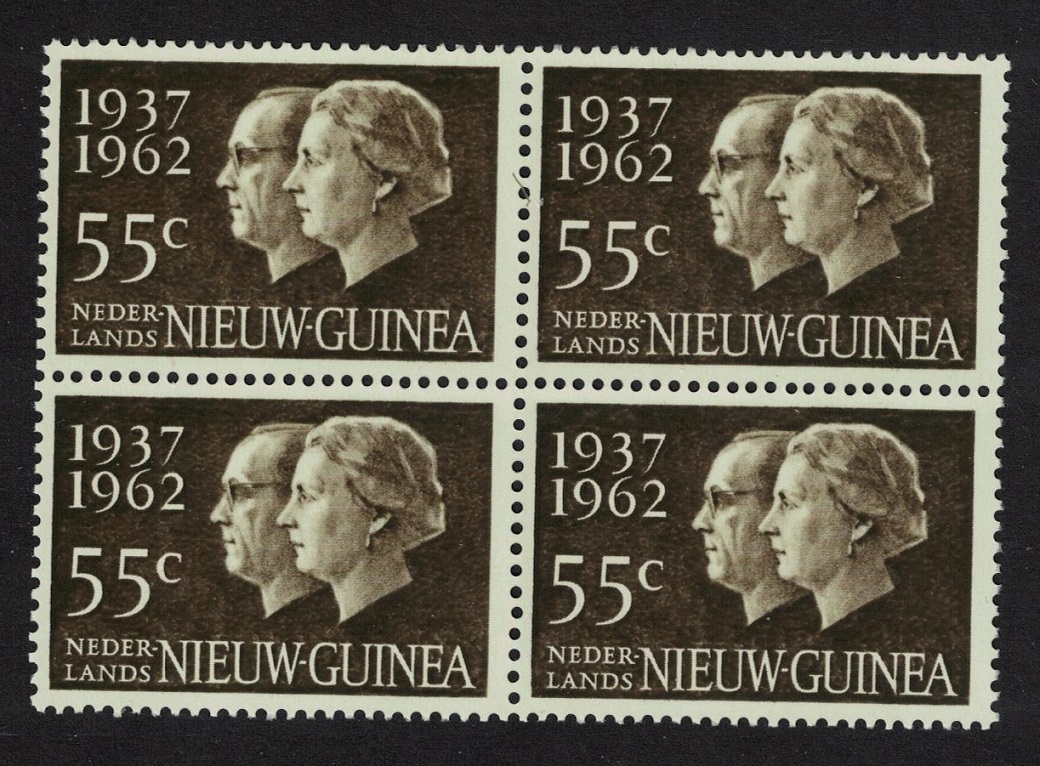 Netherlands New Guinea Queen Juliana and Prince Bernhard Block of 4 1962 MNH SG#81