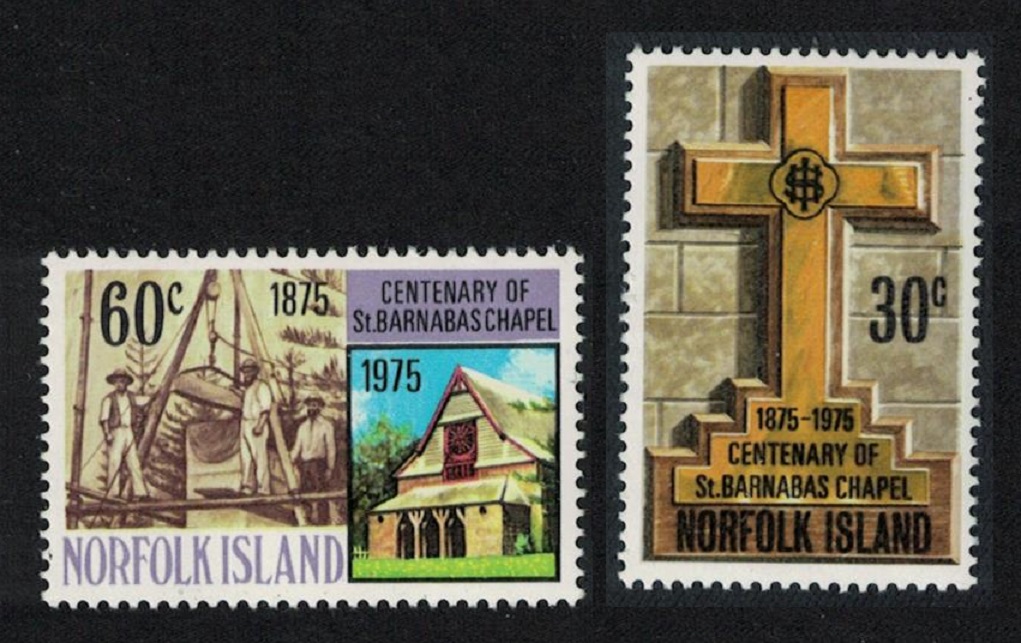 Norfolk Island St Barnabus Chapel 2v 1975 MNH SG#168-169 Sc#190-191