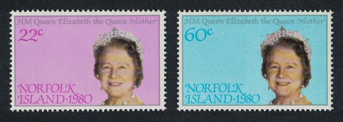 Norfolk Island 80th Birthday of Queen Mother 2v 1980 MNH SG#252-253 Sc#271-272