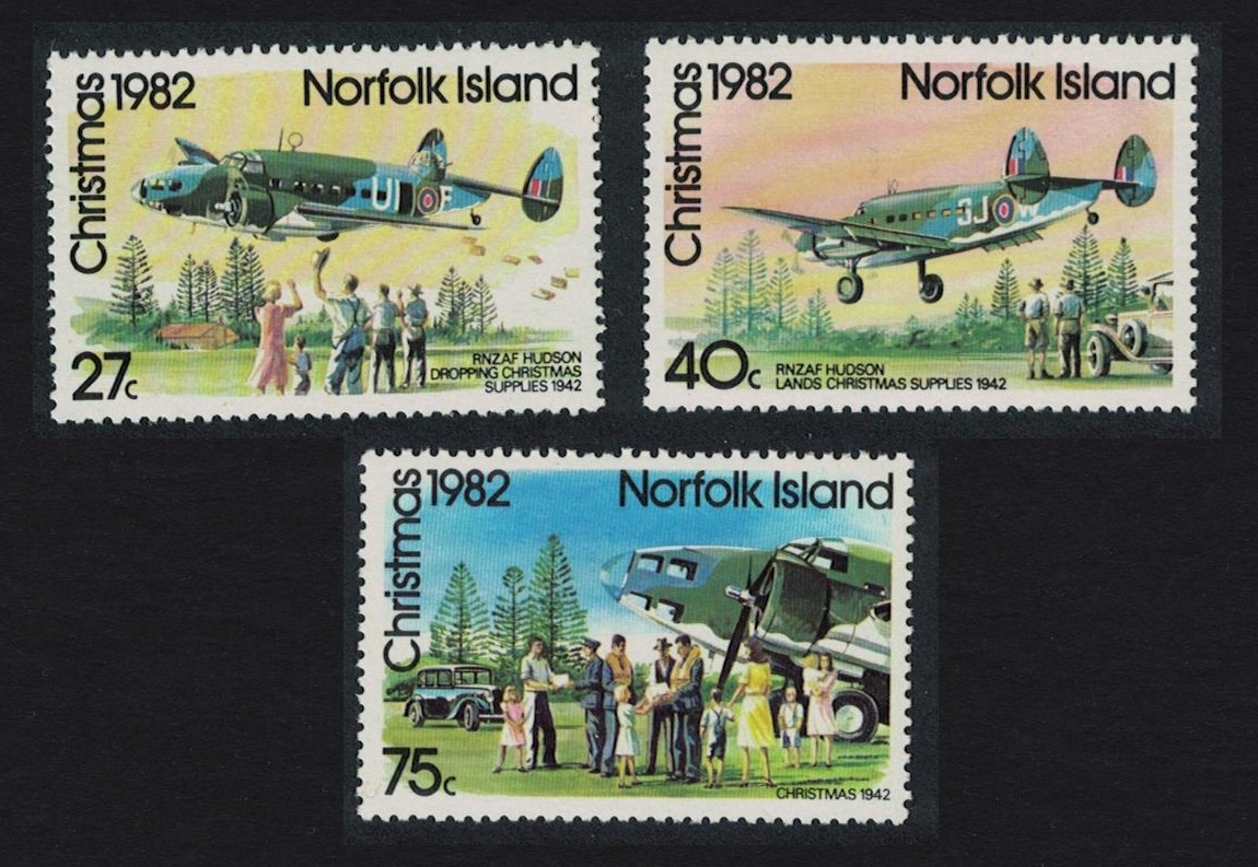 Norfolk Island Airplanes Christmas 3v 1982 MNH SG#293-295 Sc#299-301