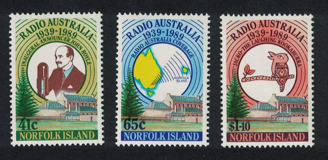 Norfolk Island Bird 50th Anniversary of Radio Australia 3v 1989 MNH SG#474-476 Sc#466-468