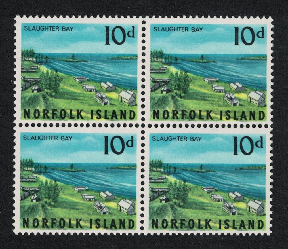 Norfolk Island Slaughter Bay 10d Block of 4 1964 MNH SG#54 Sc#53