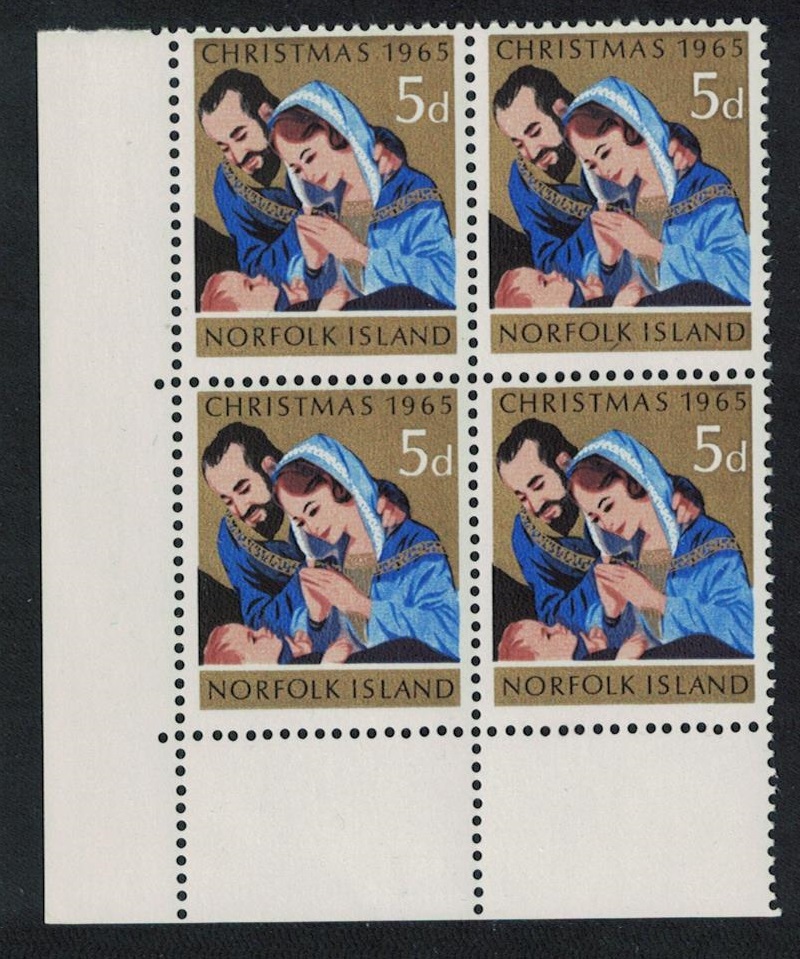 Norfolk Island Christmas SW Corner Block of 4 1965 MNH SG#59 Sc#70