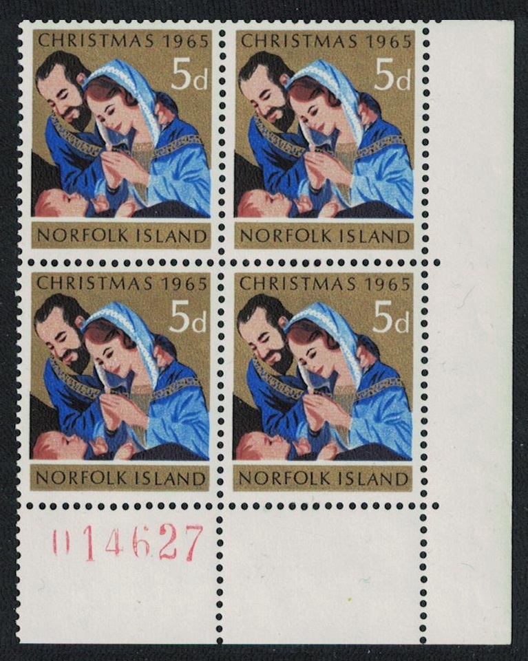 Norfolk Island Christmas SE Corner Block of 4 1965 MNH SG#59 Sc#70