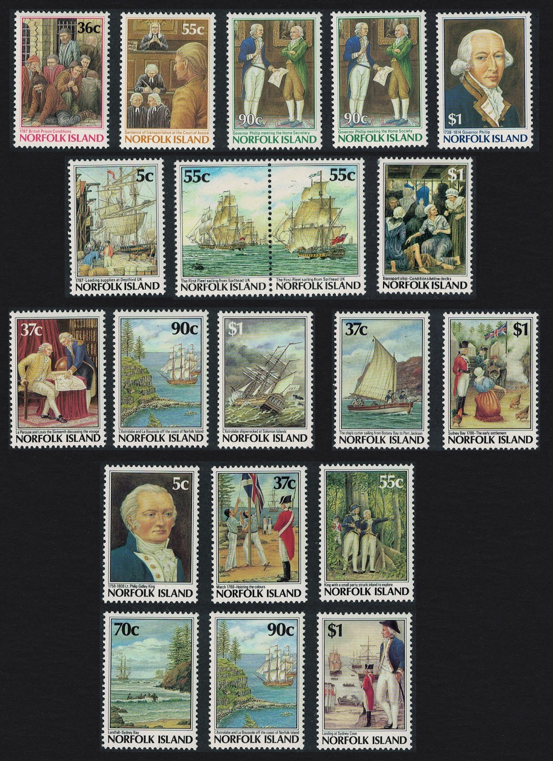 Norfolk Island Bicentenary Collection 20v 1986 MNH SG#396=443